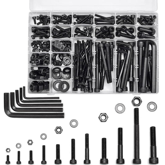 434 Pcs M5/M6/M8/M10/M12 Hex Screws Nuts Washers Kit Metric Bolt Assortment -...