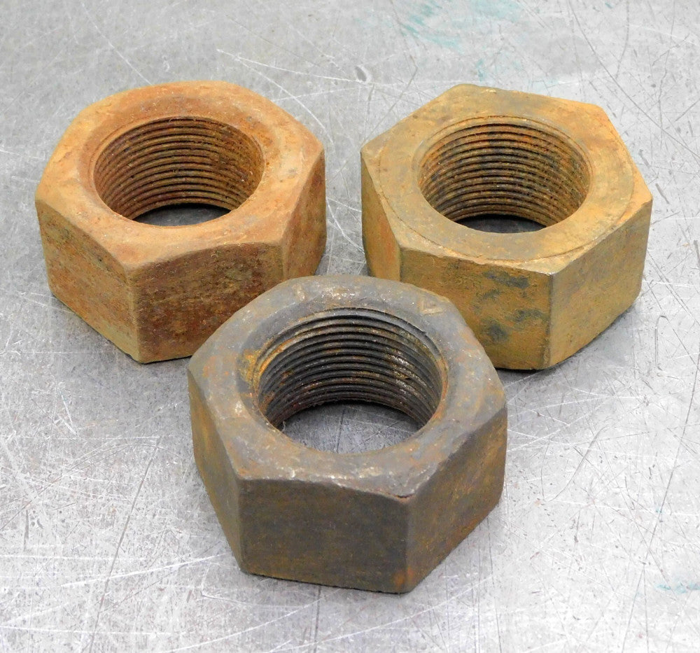 Industrial Paperweight Fine Thread Nut USS 1-1/2" Fine Thread Lot of Three (3)
