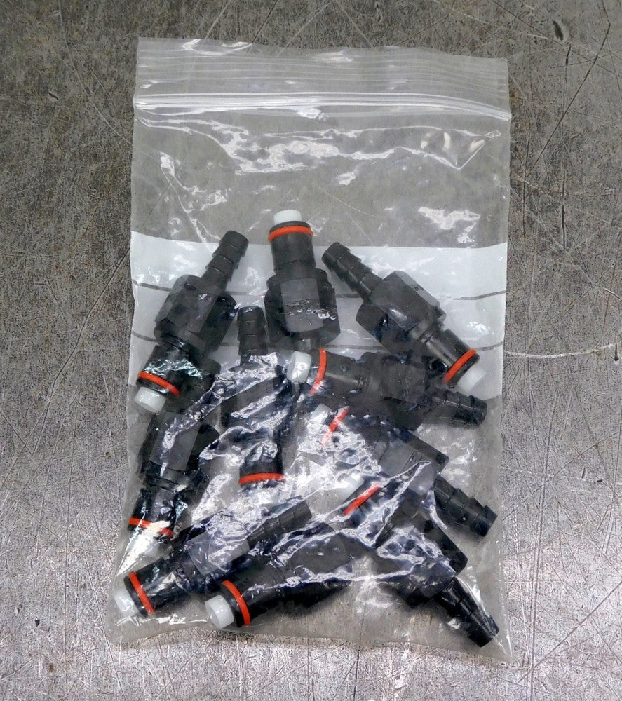 CPC Valved In-Line Hose Barb Coupling 1/4" Lot of Ten (10)