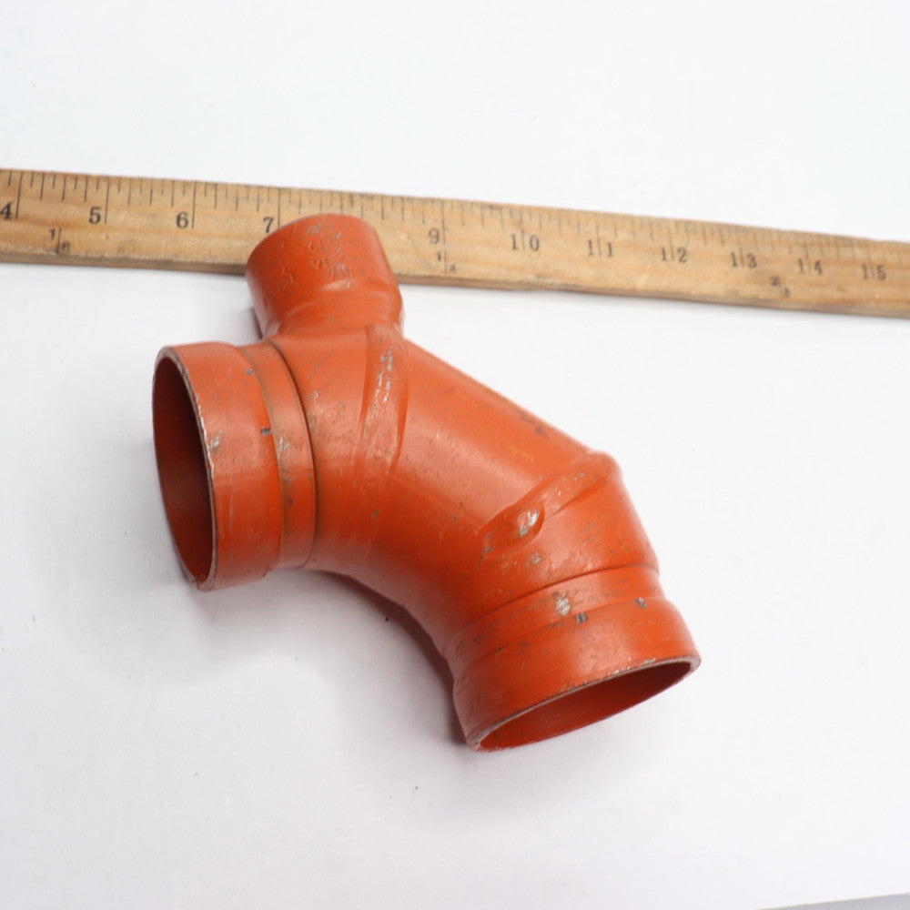 SCI Cooplok Groove Fitting 90-Degree Drain Elbow Ductile Iron Orange 1" x 3/4" 