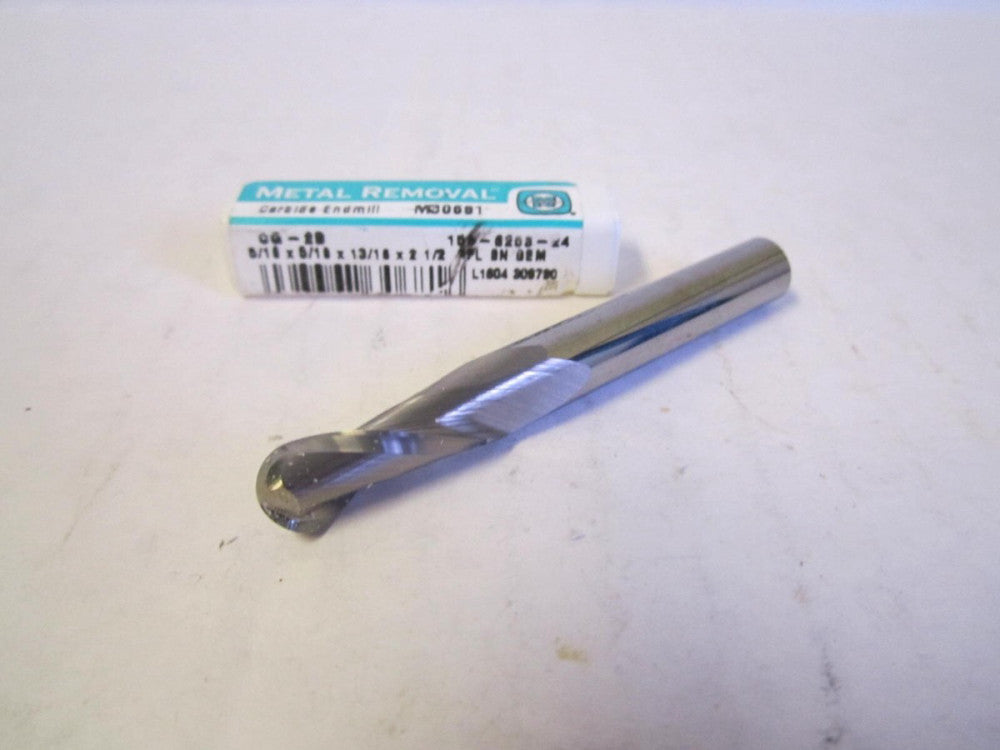 Metal Removal 5/16 x 5/16 x 13/16 x 2-1/2" Ball End Carbide 2-Flute Endmill New