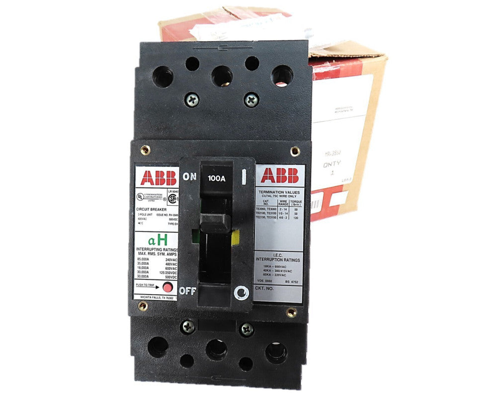 ABB EHB63100L Type EH 100 Amp Circuit Breaker 3 Pole 600V NEW IN BOX