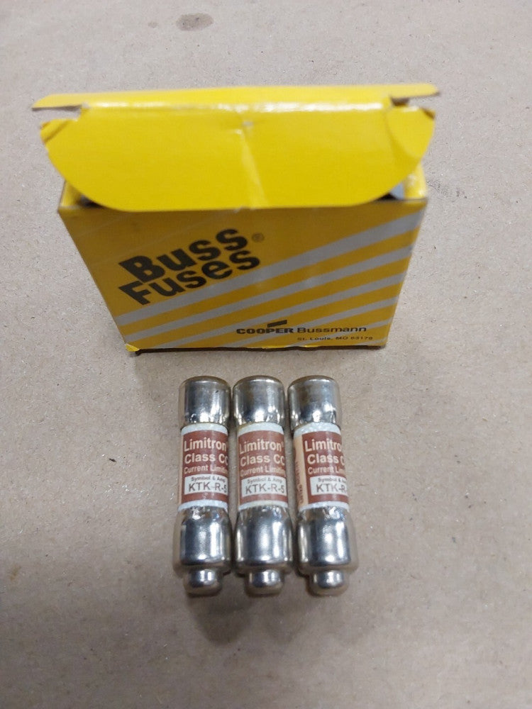 Cooper Bussmann Limitron Class CC Current Limiting KTK-R-5, Lot Of 3