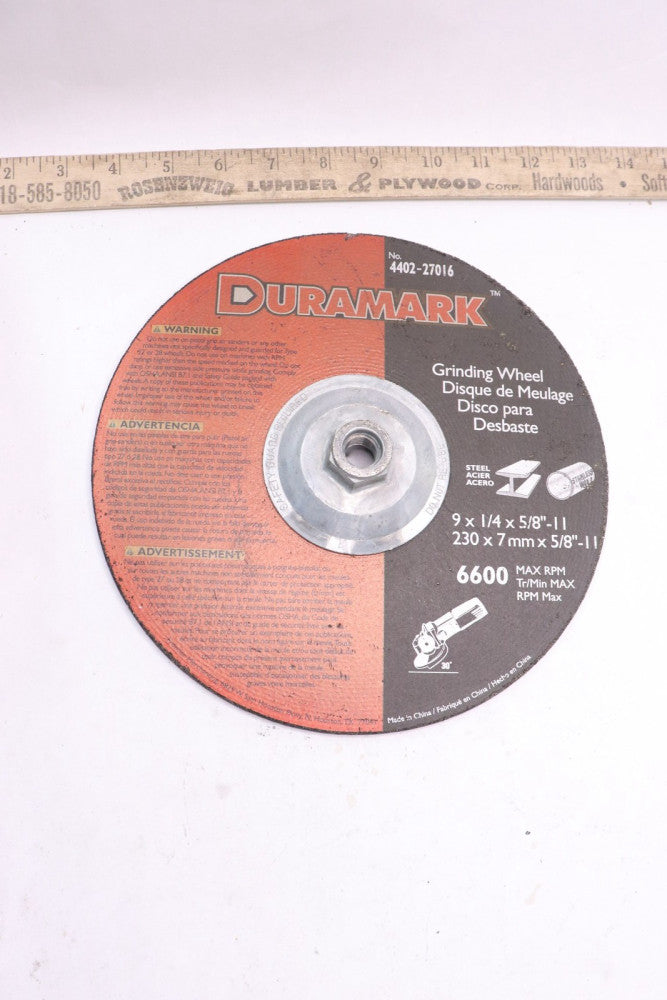 Duramark Grind Wheel 9" x 1/4" x 5/8"-11 4402-27016