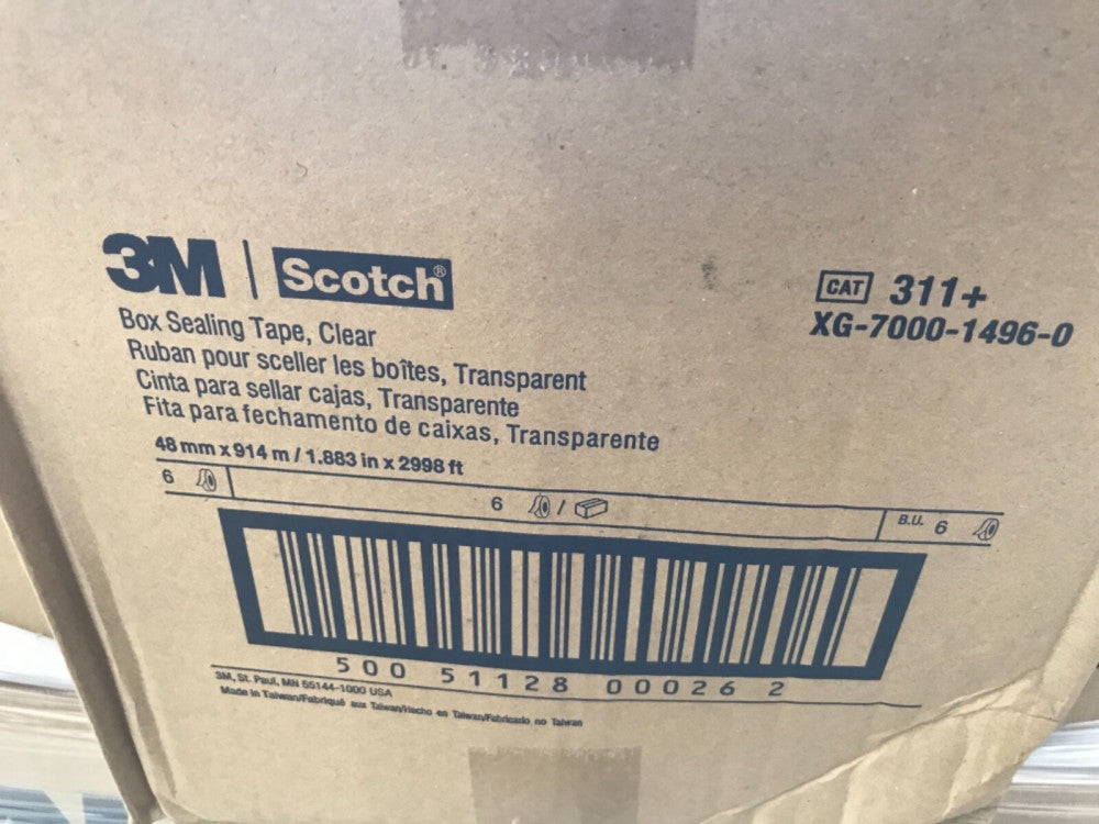 3M Scotch Box Sealing Tape 311 Clear 48 Mm X 914 M (6 Rolls)