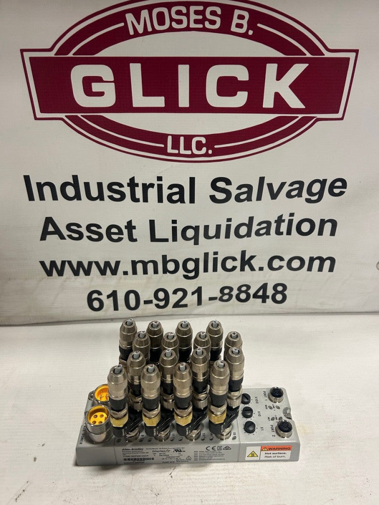 Allen Bradley 1732E-16CFGM12QCR/A ArmorBlock I/O with 7000-41121 M12 T Couplers