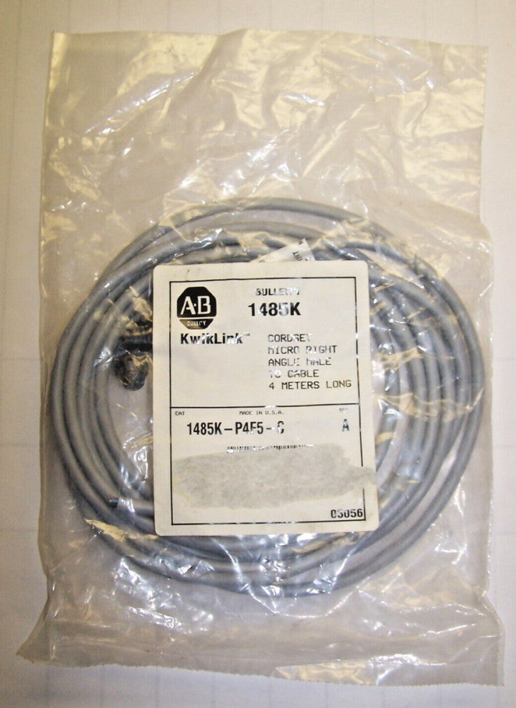 New Allen-Bradley Cordset Micro Right Angle Male To Cable 4M Long  1485K-P4F5-C