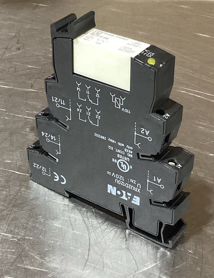 EATON XRU2D120U RELAY W/ PHOENIX CONTACT 2961202 RELAY