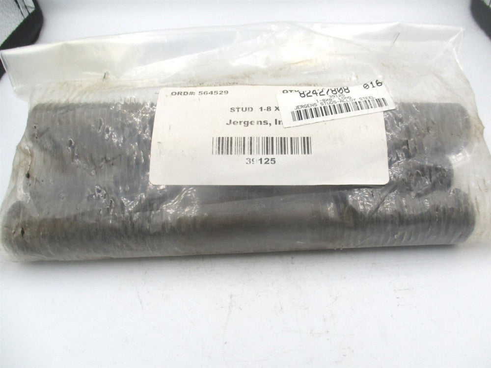 Jergens (39125) 1-8 2-1/2" x 8″ Alloy Steel Equal Double Threaded Stud - Qty 4 