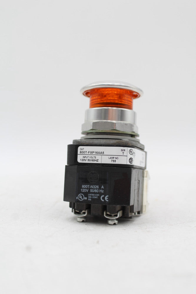 Allen-Bradley 800T-FXP16AA5 Amber Mushroom Head Push Button