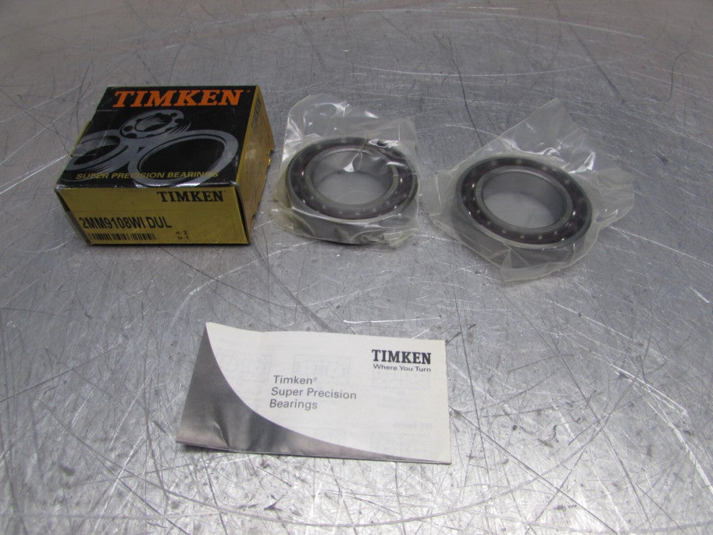Timken 2MM9108WI DUL ,SUPER Precision Ball Bearing, MATCHED SET! MAKE OFFER!