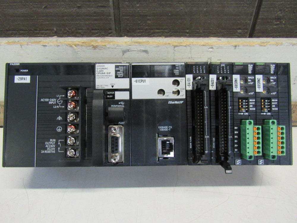 OMRON SYSMAC SYSTEM CJ2H-CPU64-EIP CPU CJ1W-ID232, OD232, SRM21 ETC XLNT USED !!