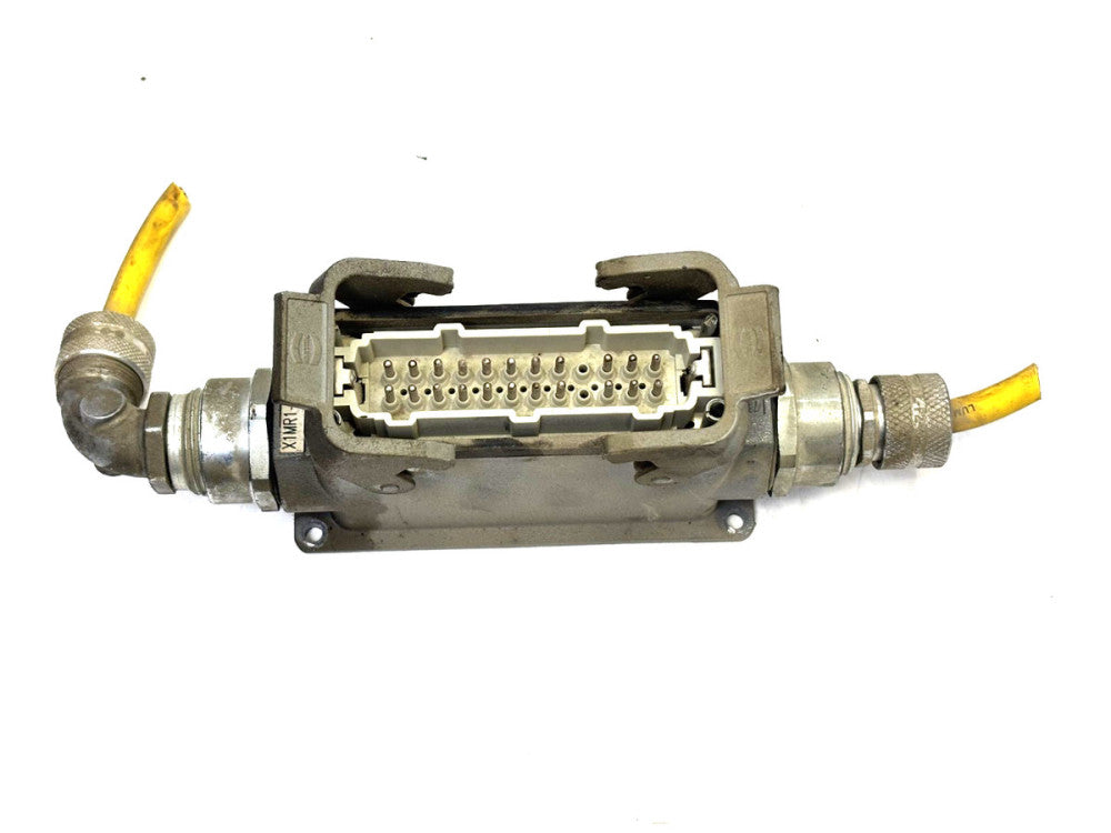 HARTING HEAVY DUTY INDUSTRIAL CONNECTOR X1MR1-2 W/ 22 PIN MALE CRIMP CONNECTOR