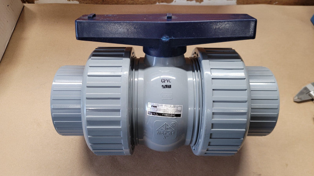 FNW FNW350NE 3" True Union Ball Valve CPVC 150PSI Socket x Socket