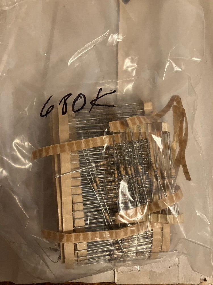10x 680k ohm Metal Film Resistor 1/4 Watt .25 Watt 1% Tolerance | US Ship