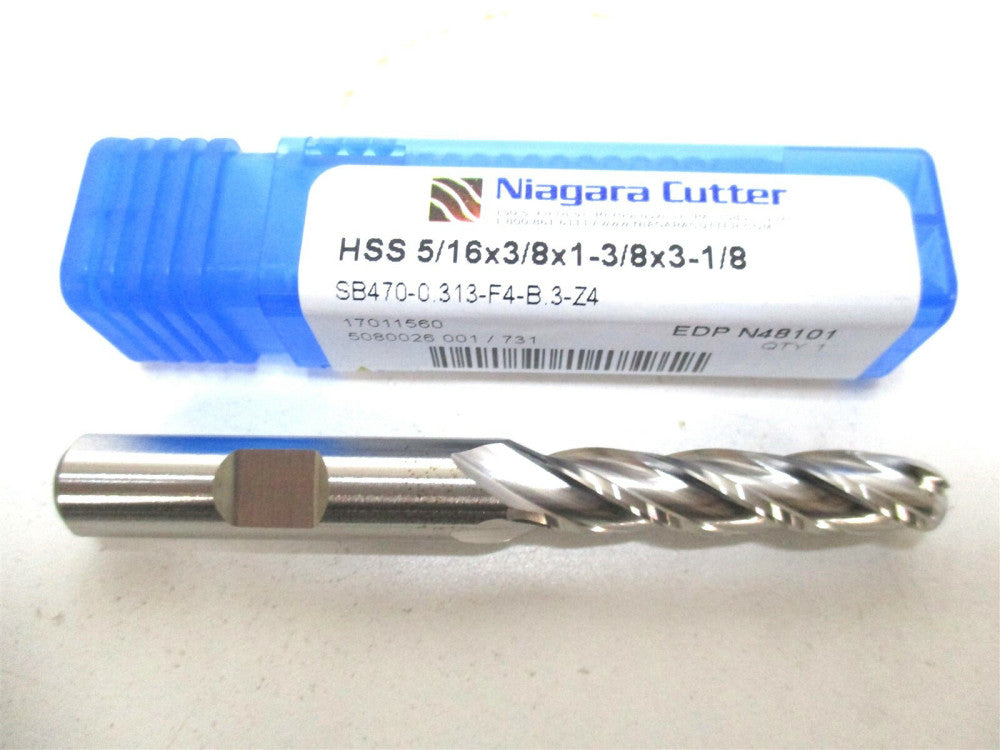 Niagara Cutter (N48101) 5/16 x 3/8 x 1-3/8 x 3-1/8 4F RH HSS Ball Nose End Mill 