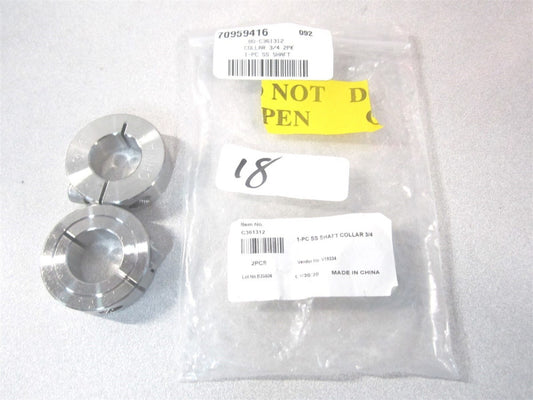 (C361312) 1/2" x 1-1/2" Stainless Steel Shaft Collar Clamp - Lot of 2