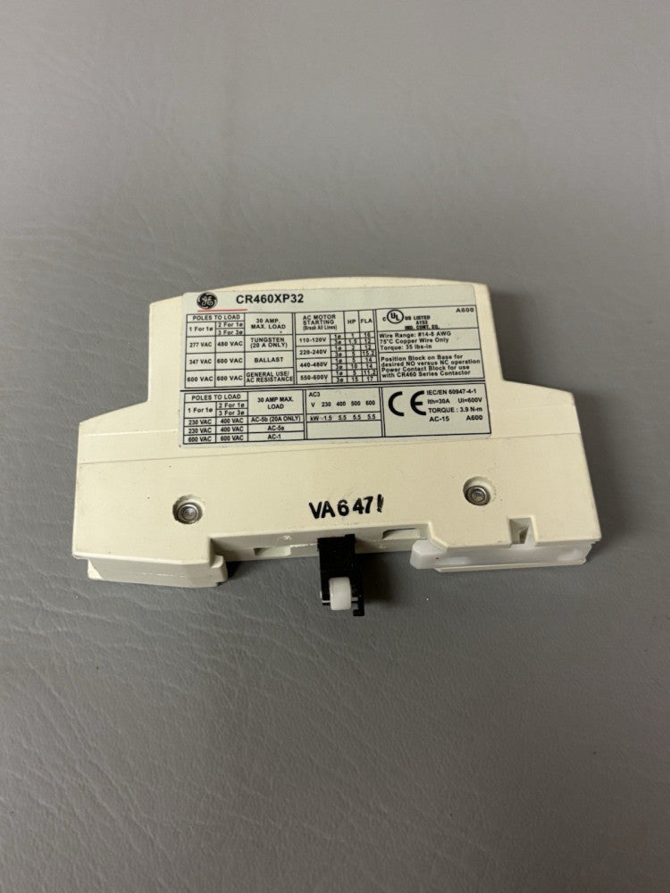 GE CR460XP32 POWER POLE LIGHTING CONTACTOR 30A 1-POLE