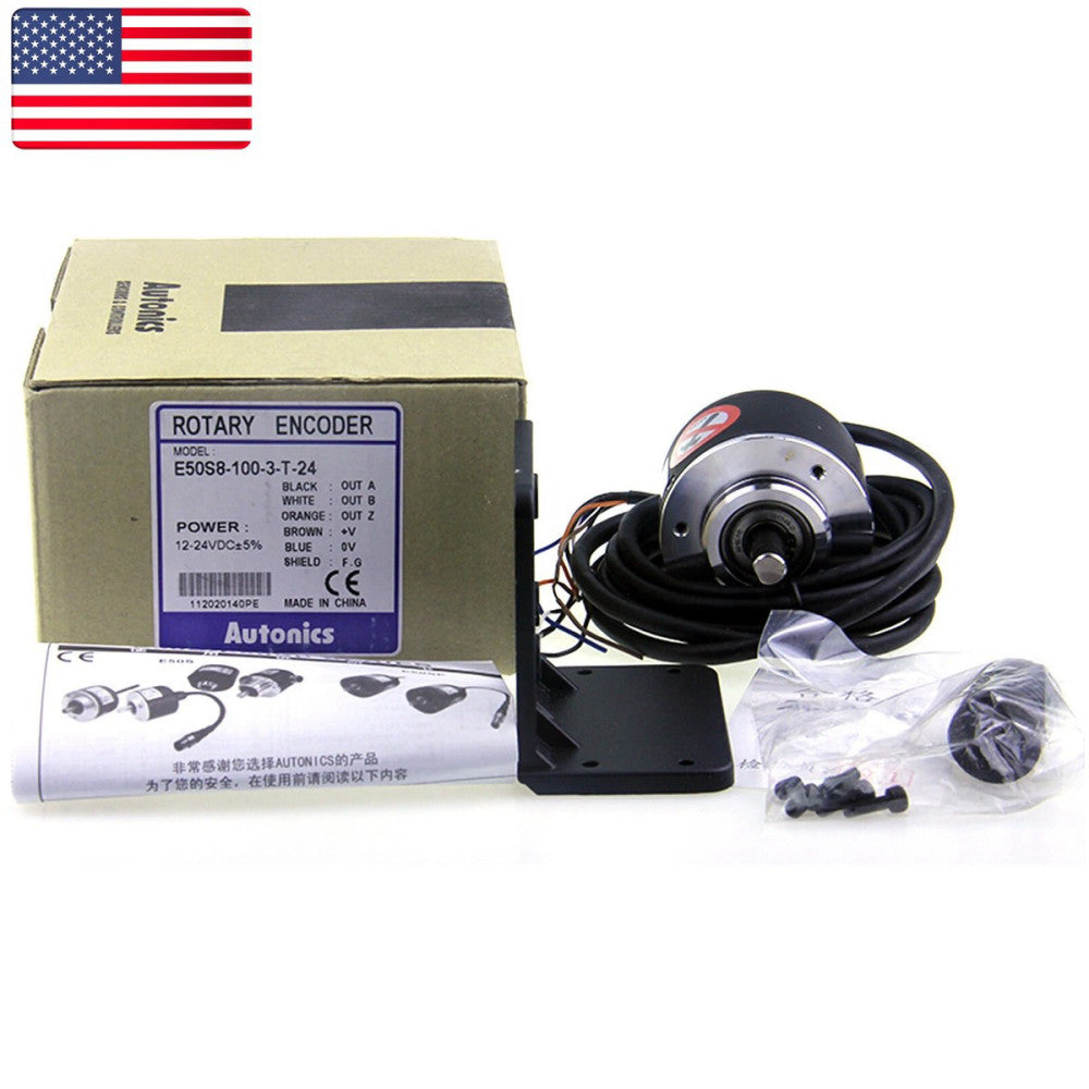 One New AUTONICS E50S8-100-3-T-24 E50S8 100 3 T 24 Rotary Encoder - US Stock