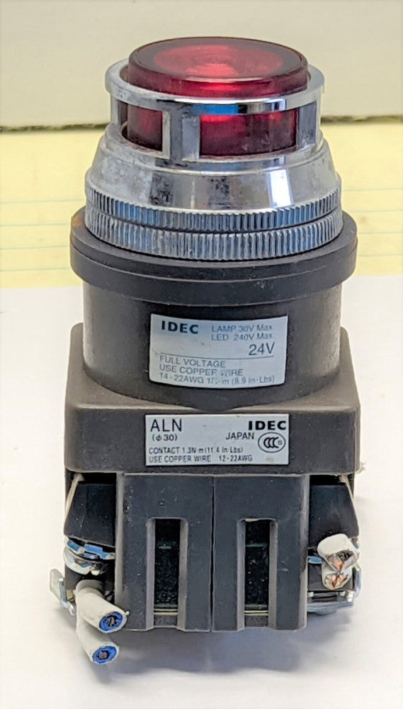 IDEC ALN RED LED Illuminated Switch Push Button WORKING PULL [OF30]