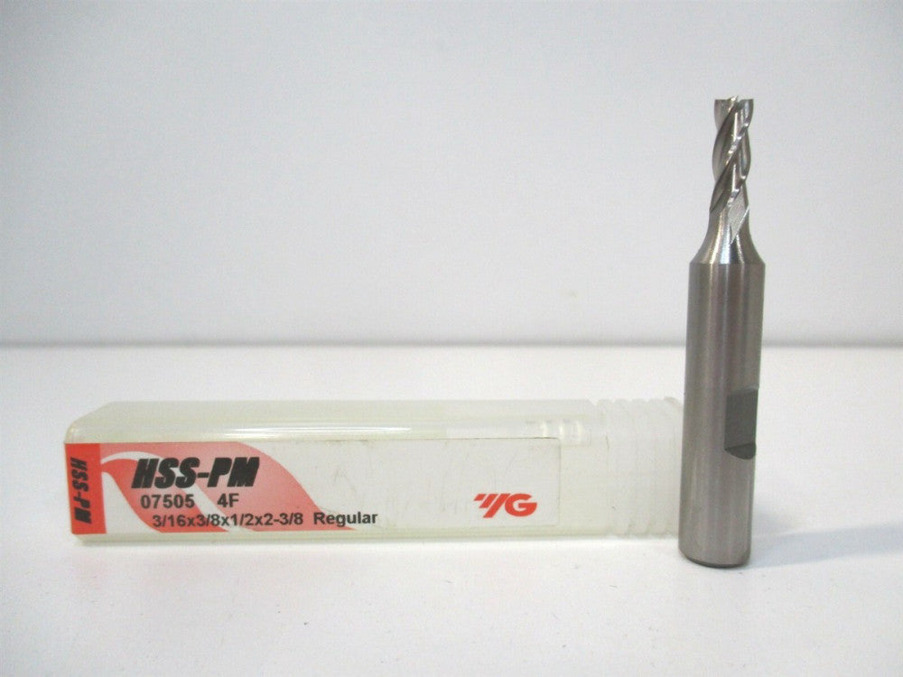 YG-1 (07505) 3/16" x 3/8" x 1/2" x 2-3/8" OAL Powdered Metal 4-Flute End Mill 