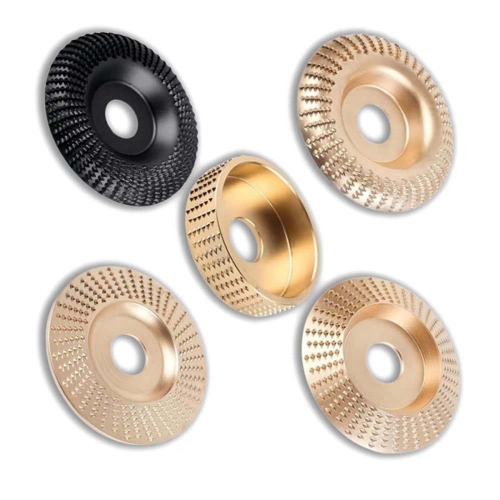 5pcs Wood Carving Disc, 4" and 4 1/2" Angle Grinder Attachments with 5/8... 