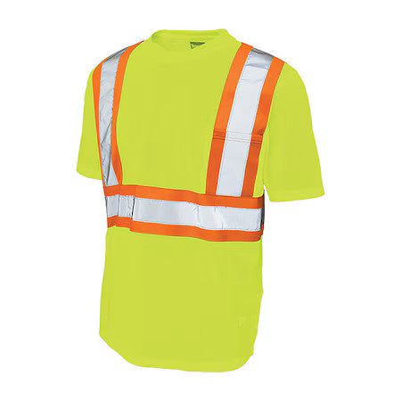 Tough Duck S39211 High Visibility Short Sleeve Shirt, 2, R, Polyester,