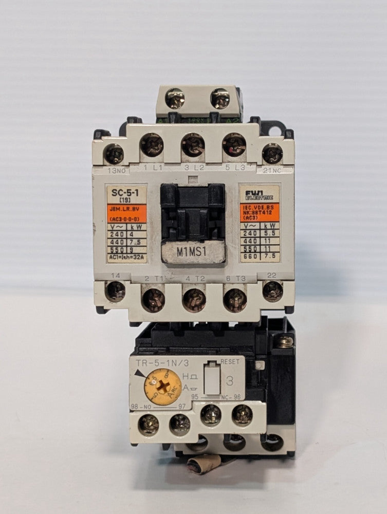 Fuji SC20AA SC-5-1 Control Block w/ TR20D TR-5-1N/3 Relay, SZ-Z5 Suppressor Assy
