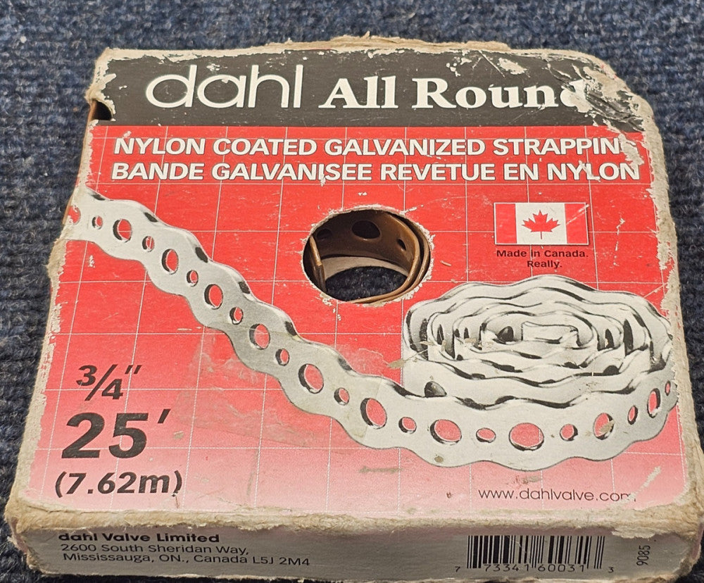 Dahl 9085 All-Round Strapping 3/4" x 25' Nylon Coated Galvanized Steel