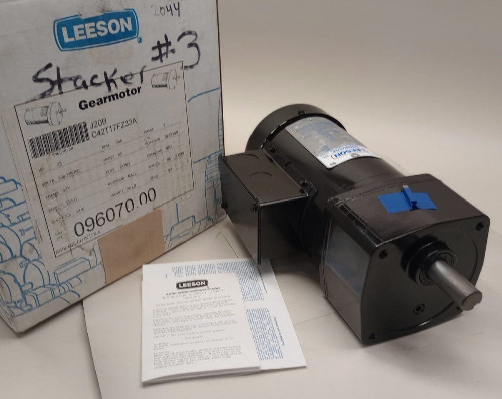 Leeson 096070.00 Gear Motor 3hp 0.25hp 208-230/460V 60hz C42T17FZ33A