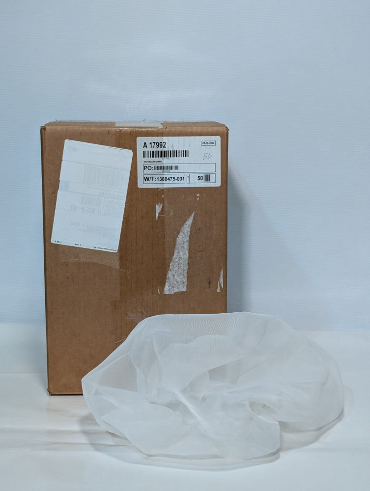 Lot of 50 Disposable A17992 Rectangular Hair Bonnets, White, New in Original Box