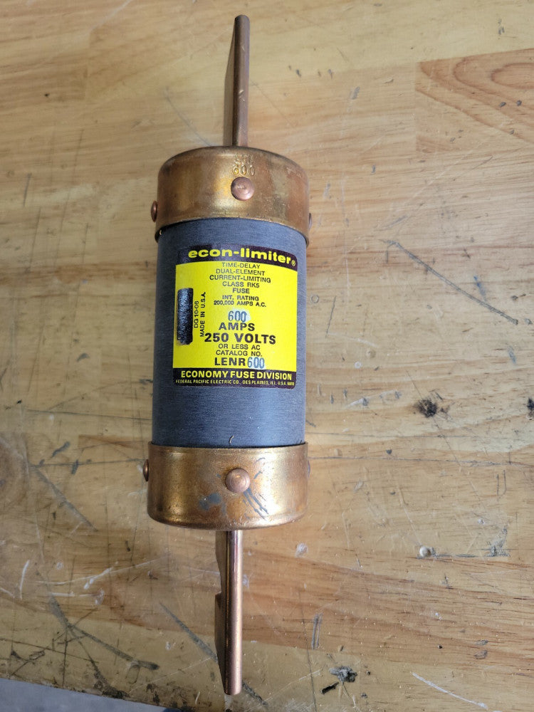 ECONOMY LENR600 600A 250VAC ECON-LIMITER TIME DELAY DUAL ELEMENT CLASS RK5 FUSE