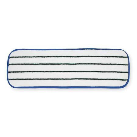 3M 59028 18 In L Flat Mop Pad, Hook-And-Loop Connection, Cut-End, Blue,