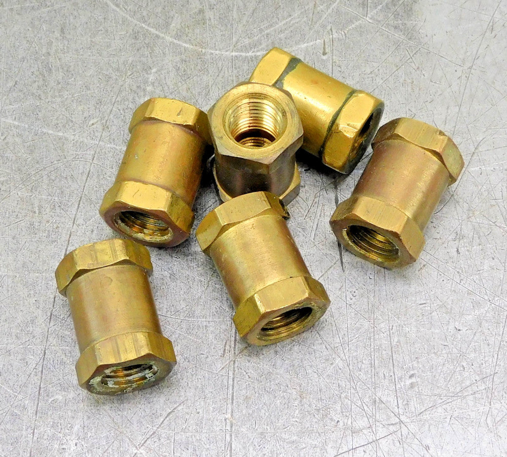 Female Brass Straight Hex Coupling 3/8" NPT Lot of Six (6)