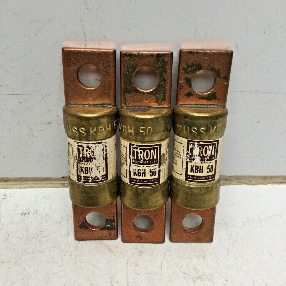 BUSSMANN BUSS TRON KBH 50 RECTIFIER FUSE 50 AMP 500V (LOT of 3)
