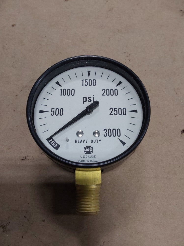USG Pressure Gauge 0- 3000 PSI 2' 1/2  P-500.....1/4 LM....A62