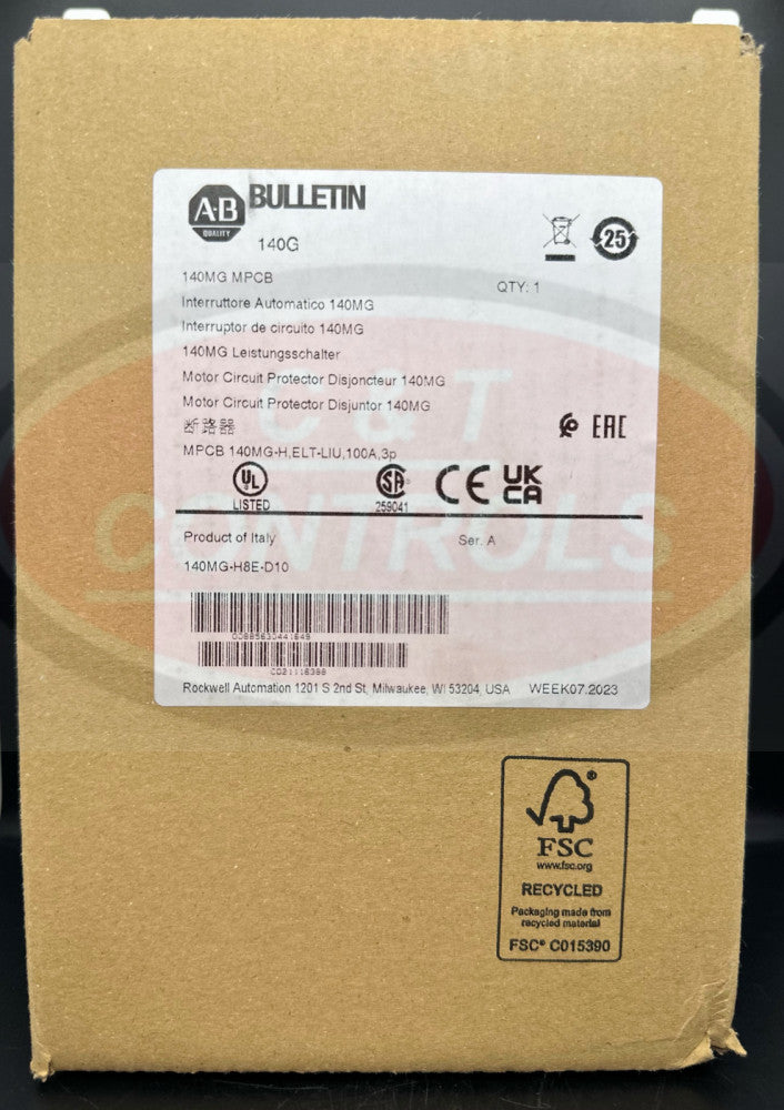 Allen Bradley 140MG-H8E-D10 100A 480V Circuit Breaker New In Box USA Stock