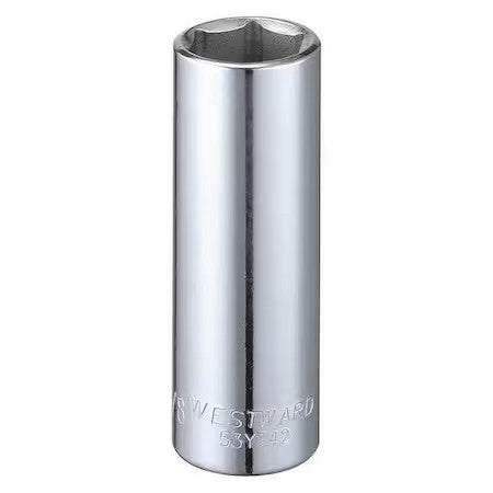 Westward 53Yt42 Westward 3/8 In Drive, 5/8" Hex Sae Socket, 6 Points,  Steel,