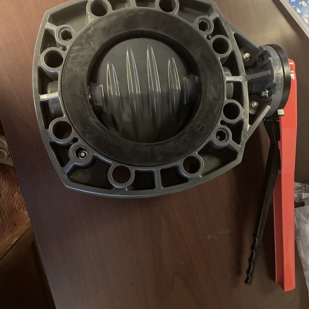 FLUIDRA 6" Butterfly Valve 150 PSI EPDM Seal, Zinc Shaft   PVC 02586