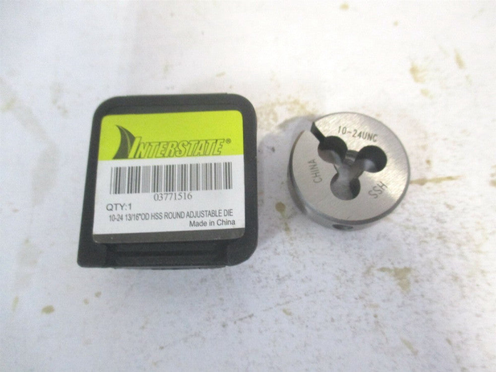 (314-1030) #10-24 UNC 13/16" High Speed Steel RH Round Adjustable Die 