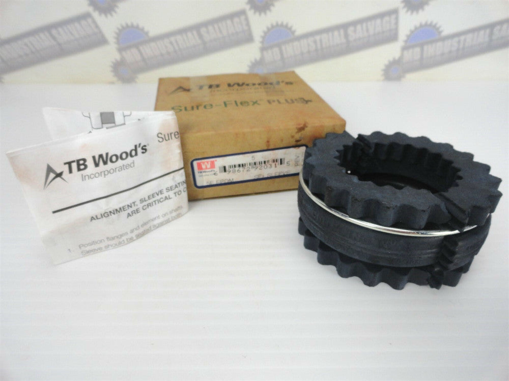 TB Woods 5E EPDM - Sure Flex Plus, 2 HALFS w/ RING, COUPLING SIZE 5 (NEW in BOX)