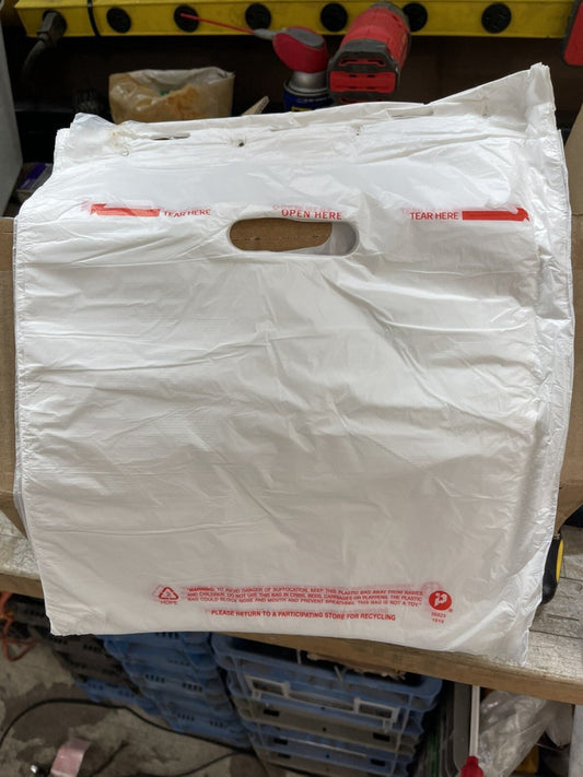 (2,000) HEADER PLASTIC BAGS 12" X 13" + .375" LIP  WHITE NON PRINT FREE SHIPPING