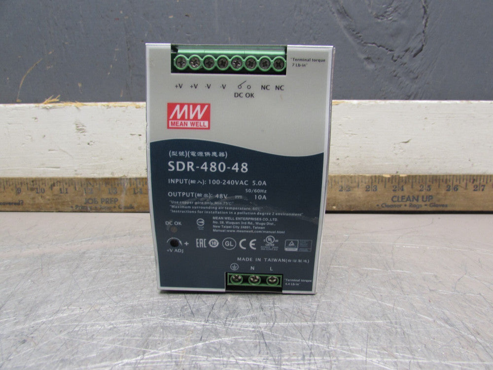MEAN WELL SDR-480-48 ,  POWER SUPPLY ,100/240V=48VDC/10AMP , TESTED! MAKE OFFER!