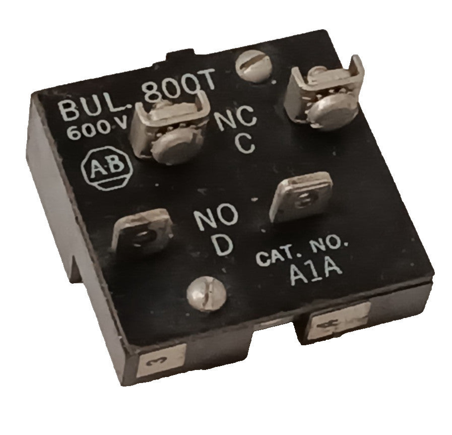 Allen-Bradley 800T-A1A flush head push button contact block 600V screw terminals