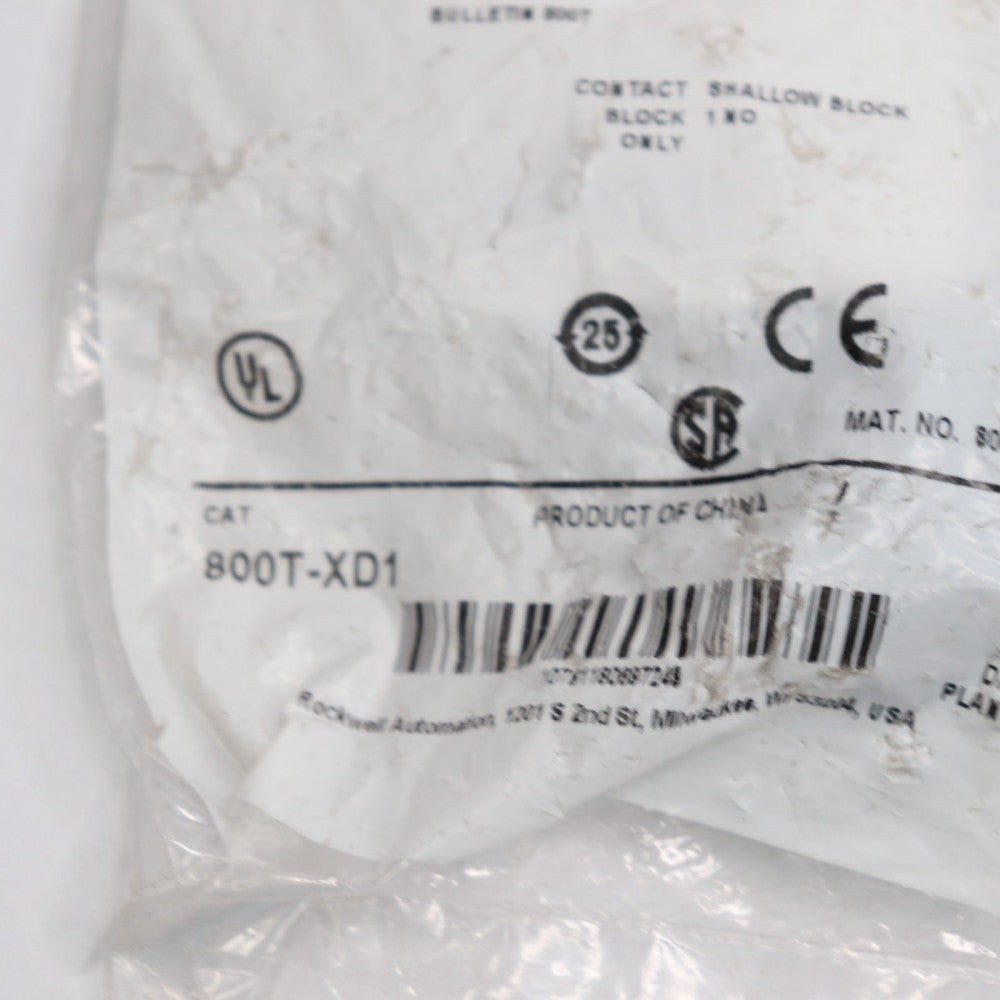 Allen-Bradley Contact Block Type 4/13 600VAC 30mm 800T-XD1