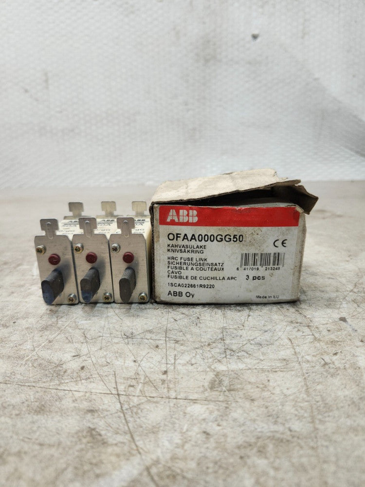 NEW IN BOX QTY 3 ABB HRC FUSE LINK OFAA000GG50