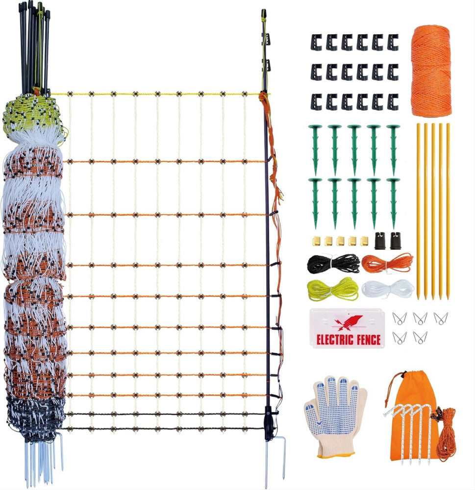 Poultry Electric Netting Fence - 41.3''H (Can Be Manually Raised to 53.1''H) X 6
