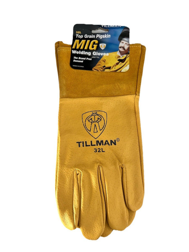 Welding MIG Gloves  Tillman 32 L Heavy Duty Top Grain Pigskin 4" Cuff Size Large