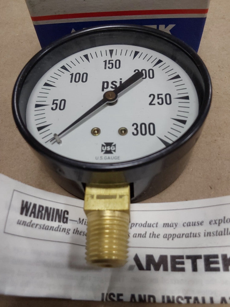 NEW 2 1/2" USG P-500 0-300psi Pressure Gauge