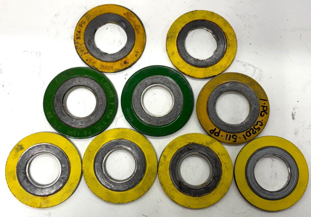 FLEXITALLIC LAMONS TEADIT STEEL GASKETS SIZE 1 "LOT OF 9 ID 1-1/4" 1-1/16" 1.315